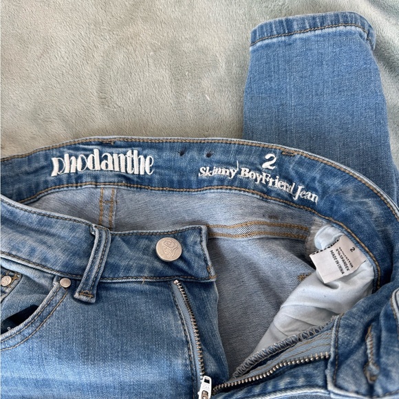 Distressed Blue Women's Jeans - Picture 2 of 3